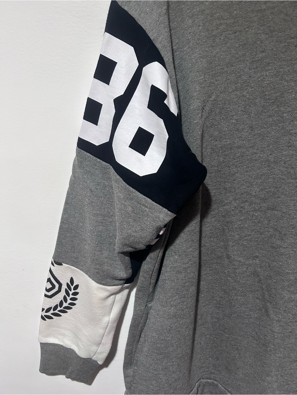 PINK Victoria's Secret Gray Colorblock Pullover Hoodie - Picture 4 of 11